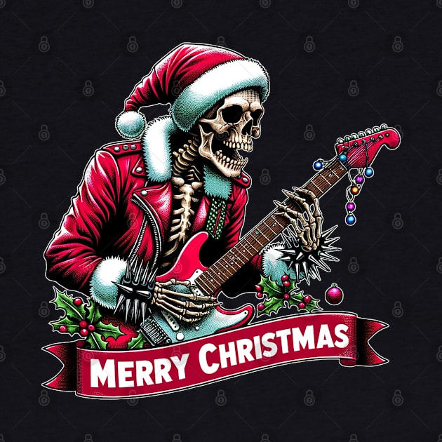 Rockin' Skeleton Santa by Doming_Designs